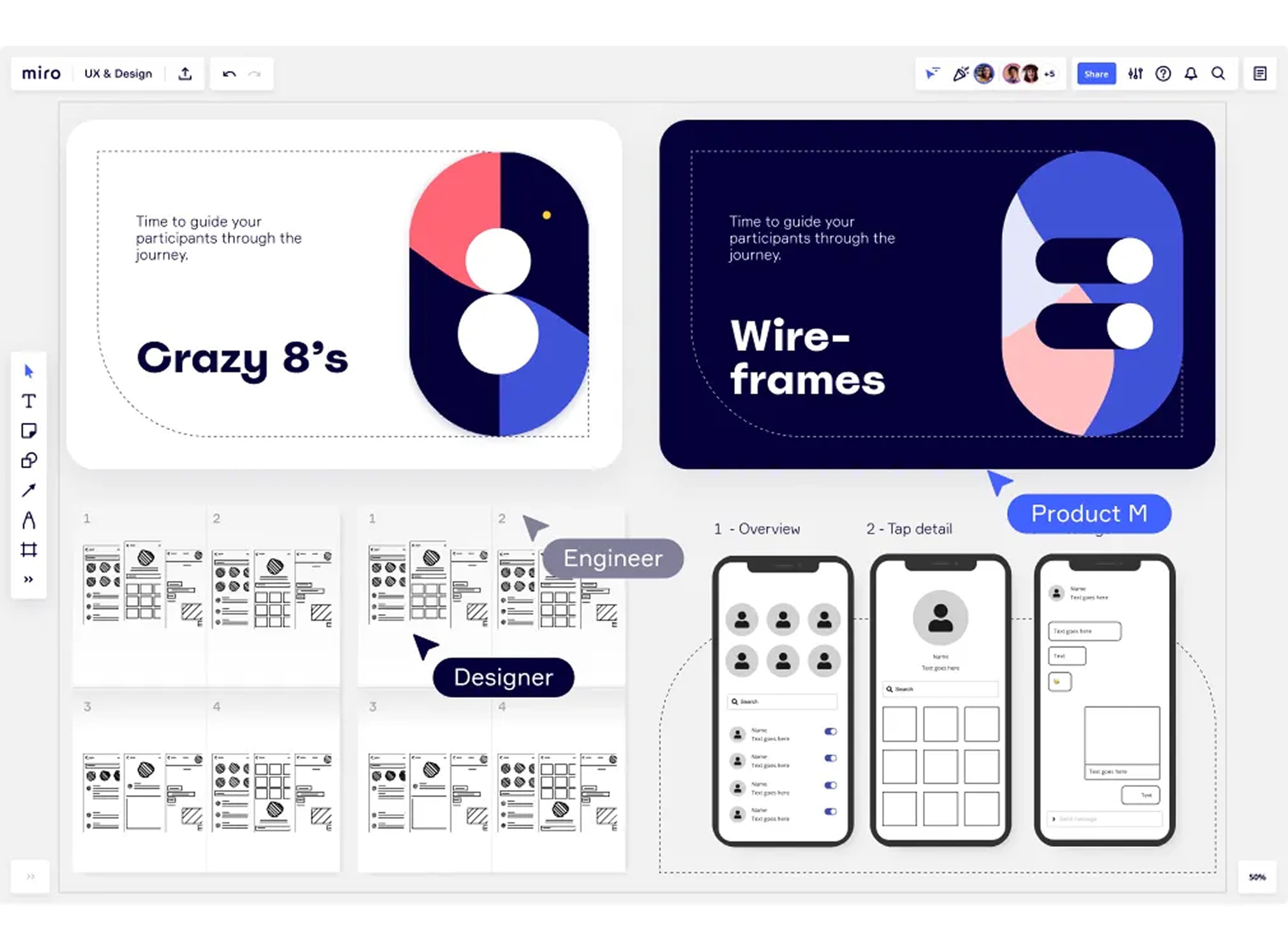 Изображение: Разработка UX-дизайна в Miro
